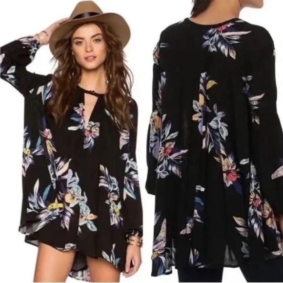 Free People Tree Swing Tropical Electric Orchid Mini Dress - Picture 15 of 15